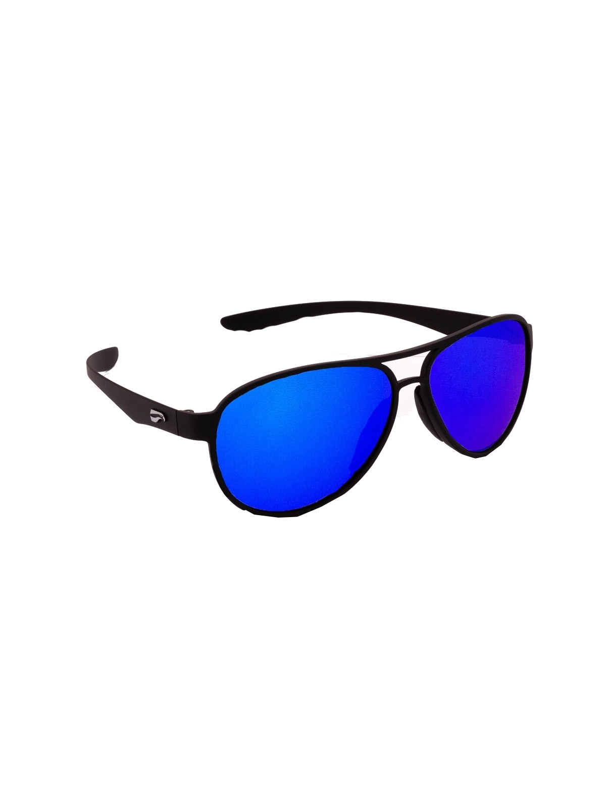 Flying Eyes Sonnenbrille Kestrel Aviator - Rahmen matt schwarz, Linsen saphirblau (verspiegelt)