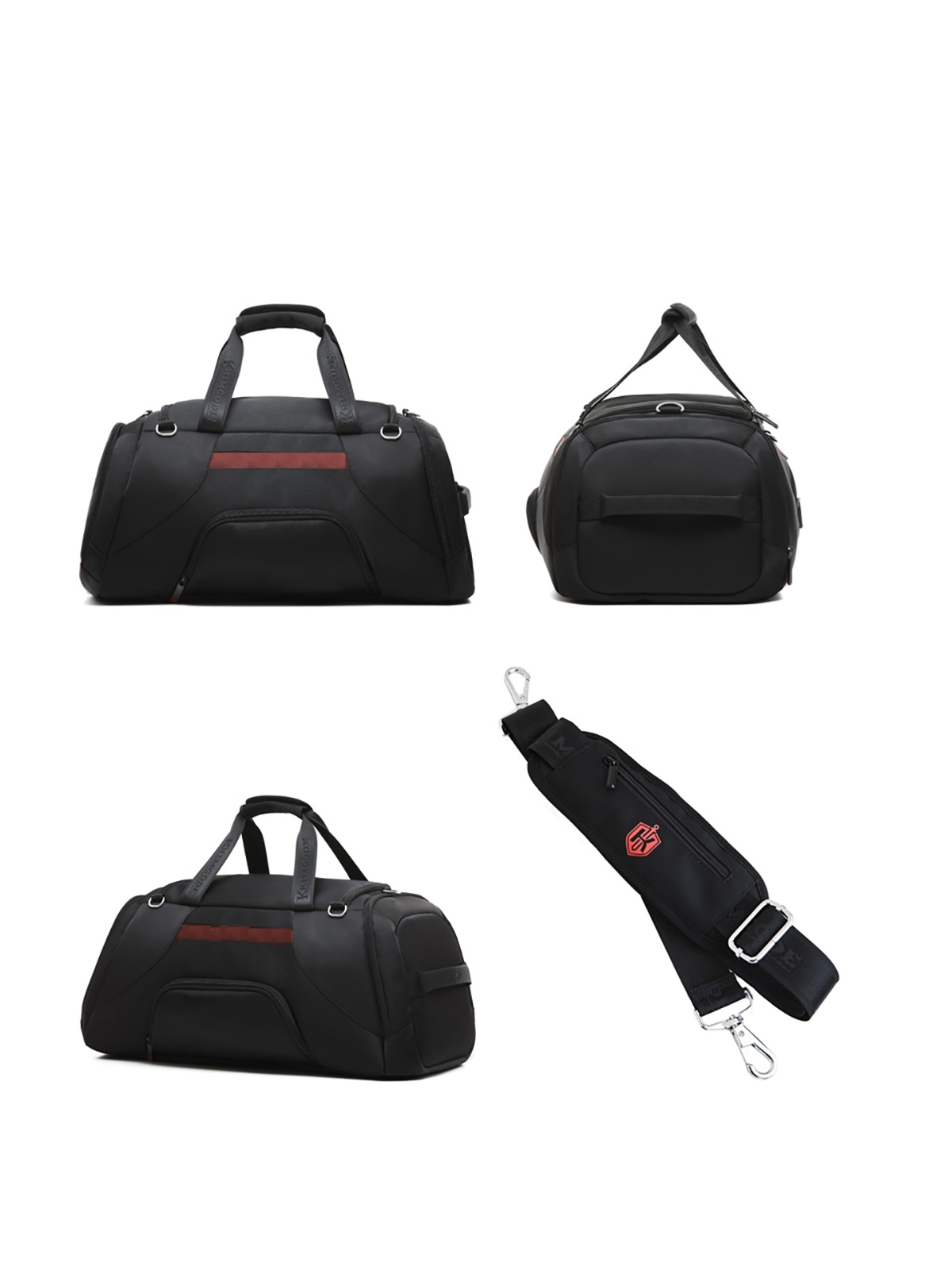 Sport Attire I Reisetasche - schwarz, 50 Liter Volumen , Schuhfach, Schultergurt