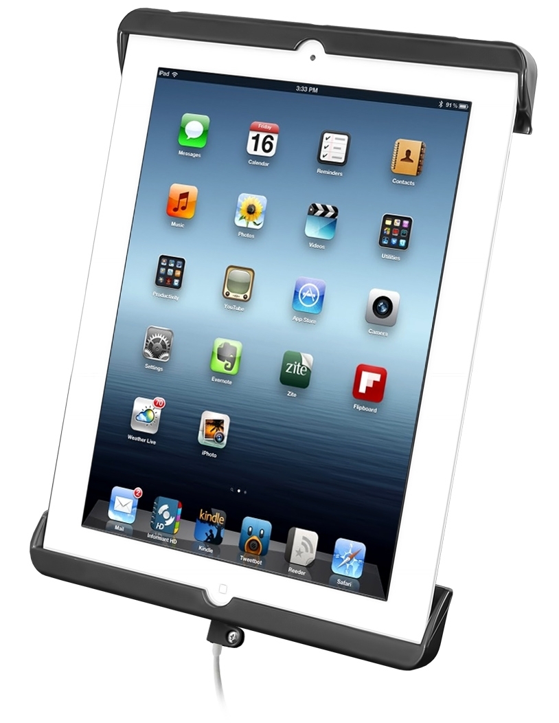 RAM Mounts Universal Tab-Tite Halteschale für Apple iPad 4 mit Lightning-Connector (ohne Schutzgehäuse/-hüllen) - AMPS-Aufnahme, Schrauben-Set, im Pol
