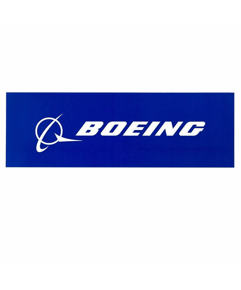 Boeing Signature Sticker - blue, 8 x 2 inches