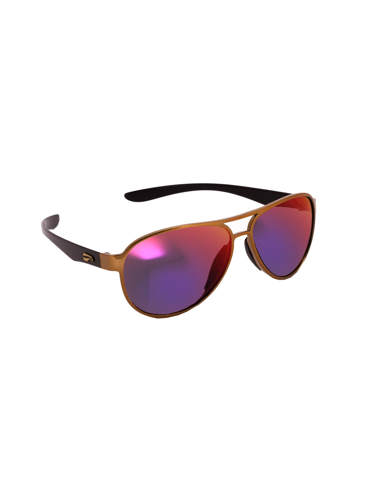 Flying Eyes Sonnenbrille Kestrel Aviator - Rahmen goldfarben mit schwarzen Bügeln, Linsen Sunset (verspiegelt)