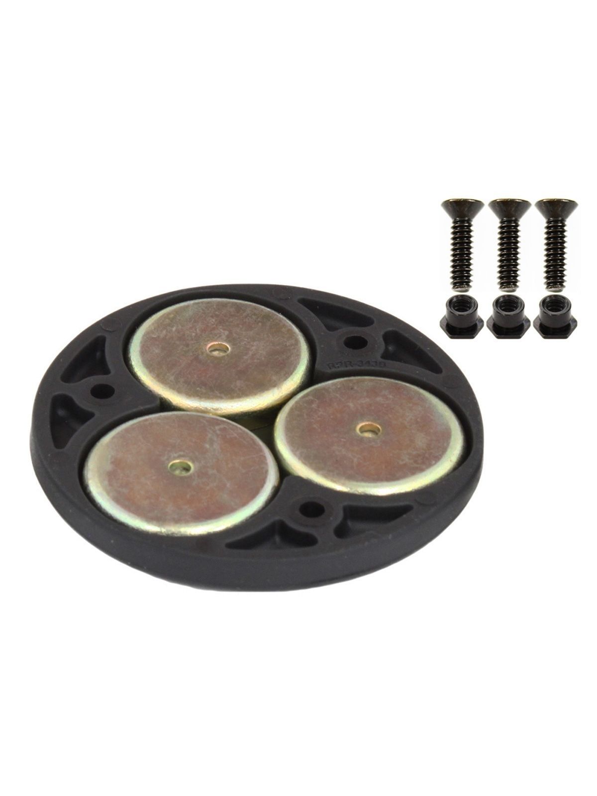 RAM MOUNT 2.5" Round Base with the AMPs Hole Pattern & Triple Magnetic Base Adapter, 1" B-Ball - RAM-B-202-339U