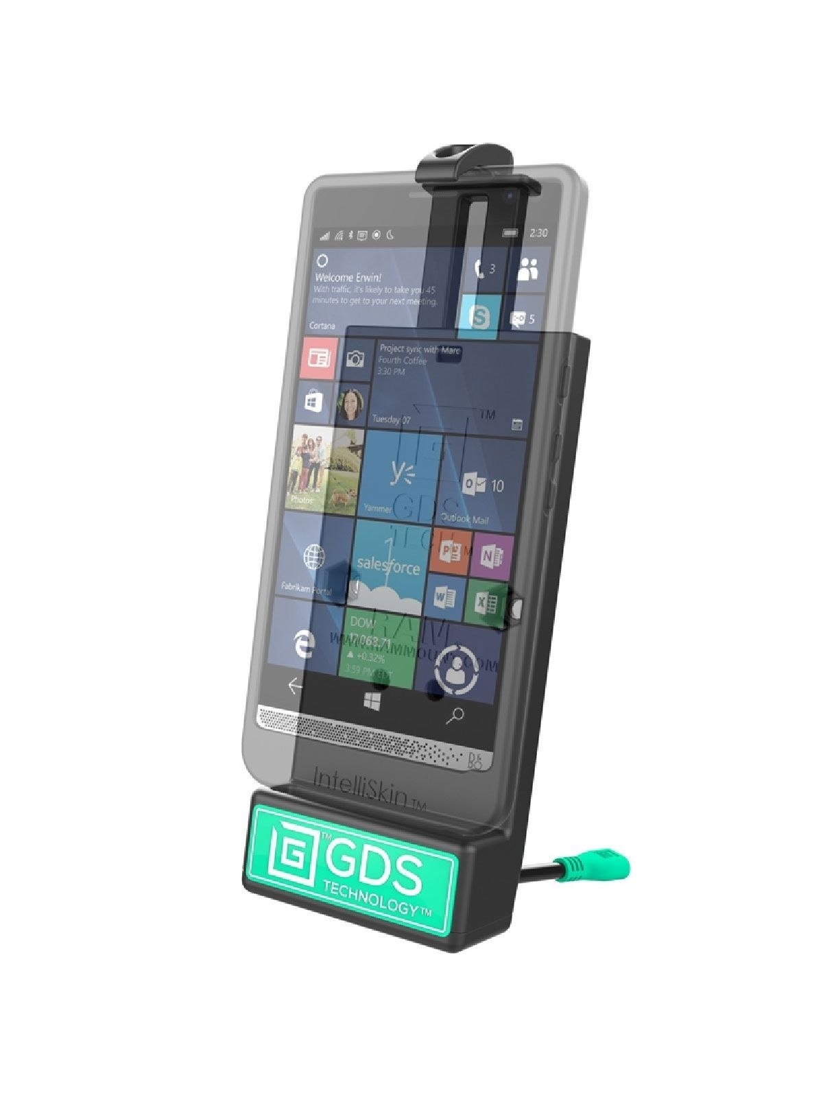 RAM Mounts GDS Dock for Smartphones - In IntelliSkin Protective Sleeve - USB-C (3.1) Connector