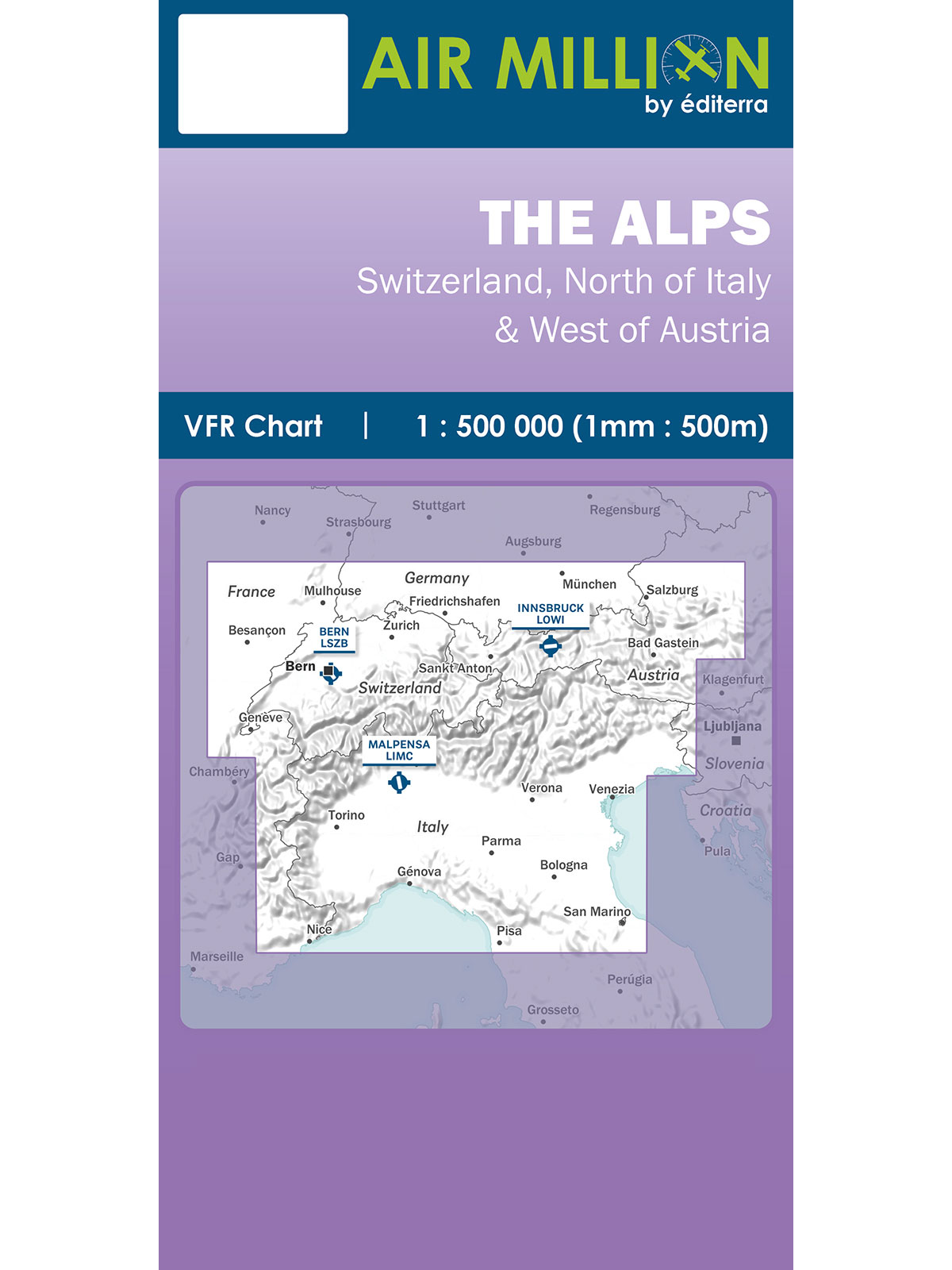 The Alps - Air Million Zoom VFR Chart 1:500.000, folded