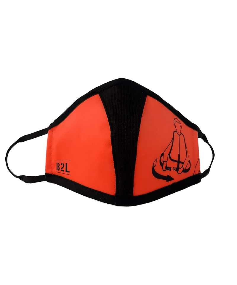 Mund-/Nasen-Bedeckung - orange/schwarz Mund-/Nasen-Bedeckung - orange/schwarz