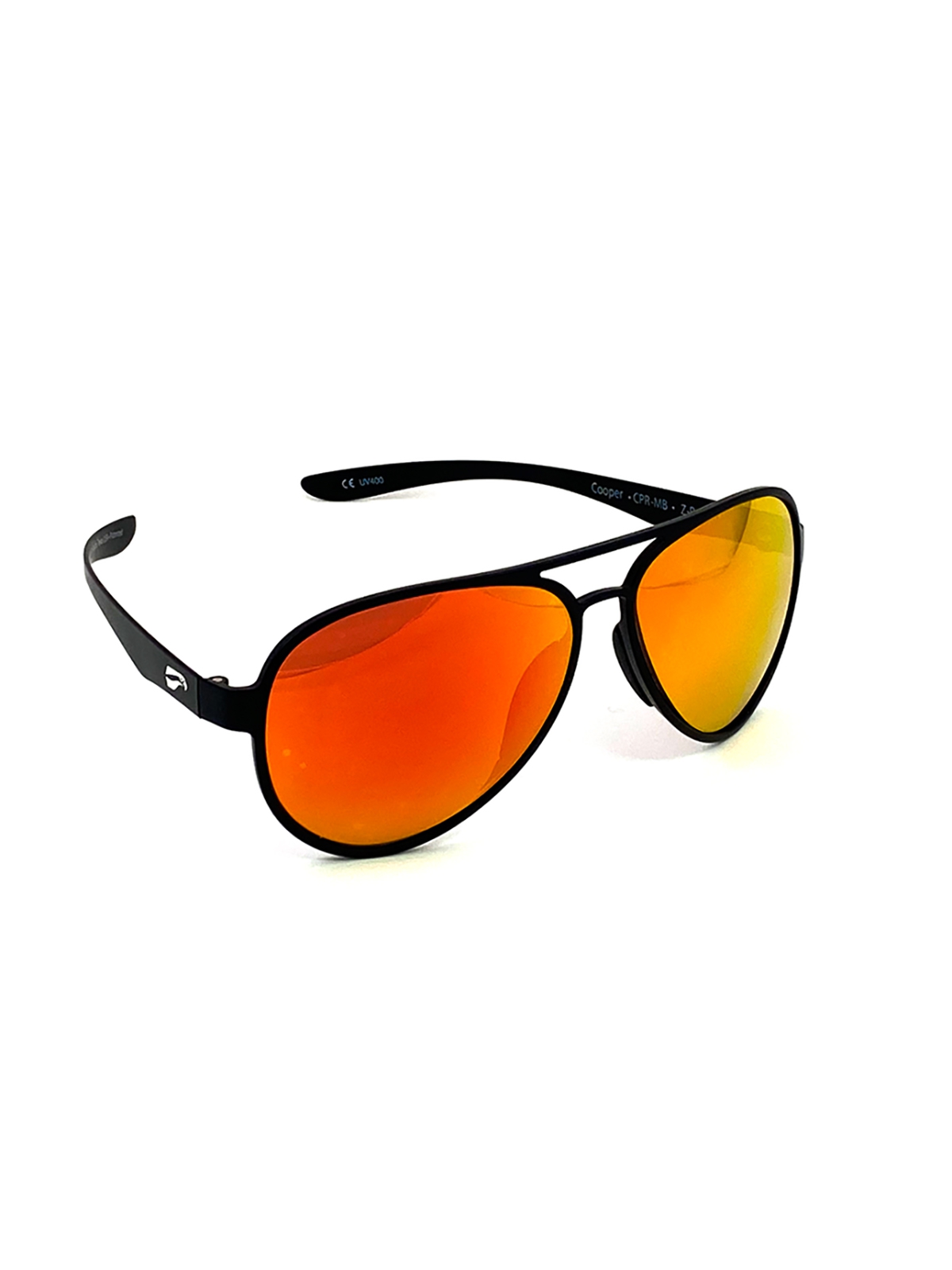 Flying Eyes Sonnenbrille Cooper Aviator - Rahmen matt schwarz, Linsen rosenfarben (verspiegelt)