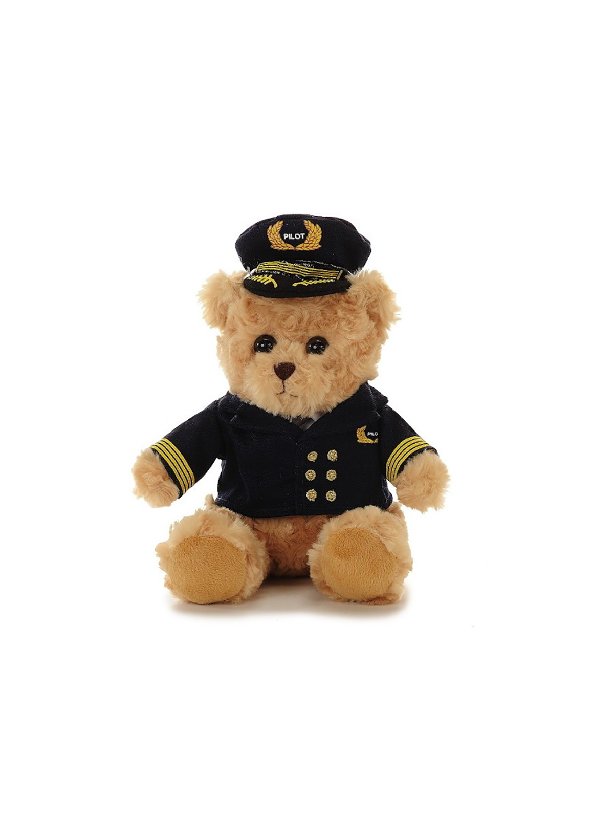 Pilotenbär mit Uniform und Mütze - ca. 22 cm, Plüsch