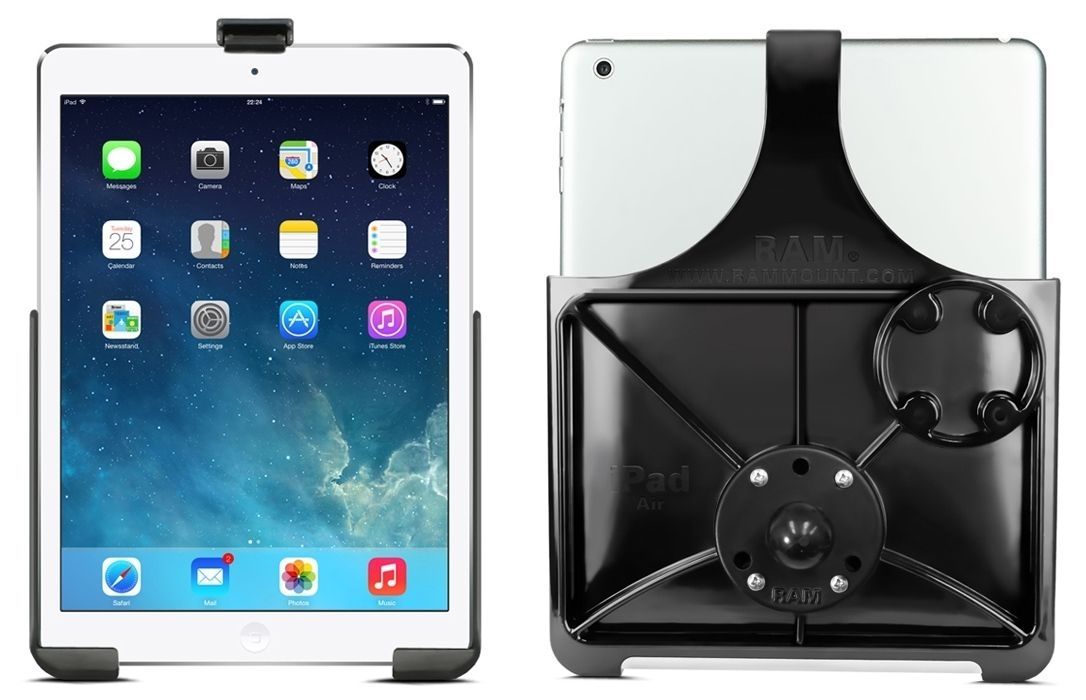RAM Mounts EZ-Roll'r Form-Fit Holder for Apple iPad (5. & 6. Gen.), Air 1-2, Pro 9.7 - Without Case - Incl. round Base Ball (B-Size)