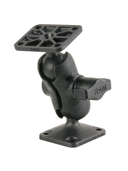 RAM® Composite Drill-Down Double Ball Mount with Rectangle AMPS Plates