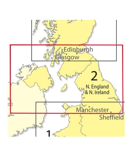 United Kingdom ICAO Karte - Northern England & Northern Ireland, 1:500.000, Papier ohne Folie, gefal