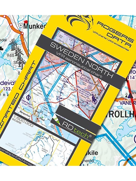 Schweden Nord - Rogers Data VFR Karte, 1:500.000, laminiert, gefaltet