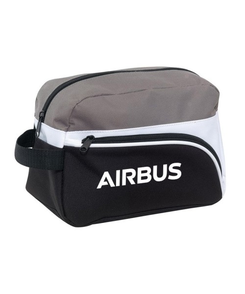 Airbus Toilet Bag - 600D Polyester, black/white/gr