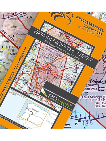 Spain North-West - Rogers Data VFR Chart, 1:500,000, laminated, folded