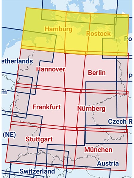 Hamburg / Rostock - Zusammengesetzte ICAO Karte mit Folie