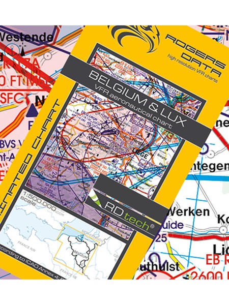 Belgium & Luxembourg - Rogers Data VFR Chart, 1:500,000, laminated, folded