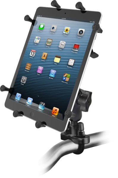 RAM Mounts Lenkerhalterung mit X-Grip Universal Halteklammer für 10 Zoll Tablets - Klemmschelle, mit