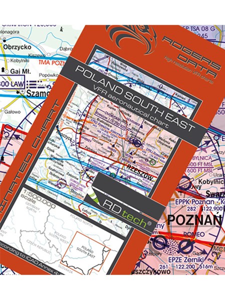 Polen Süd-Ost - Rogers Data VFR Karte, 1:500.000, laminiert, gefaltet