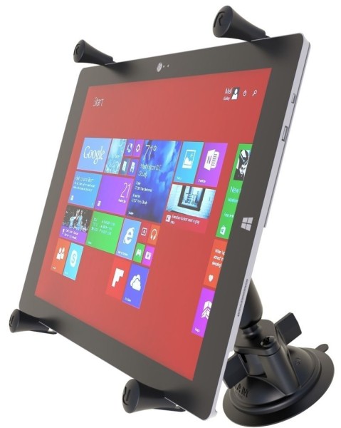RAM Mounts Saugfusshalterung mit X-Grip Universal Halteklammer für 12 Zoll Tablets - mittlerer Verbi