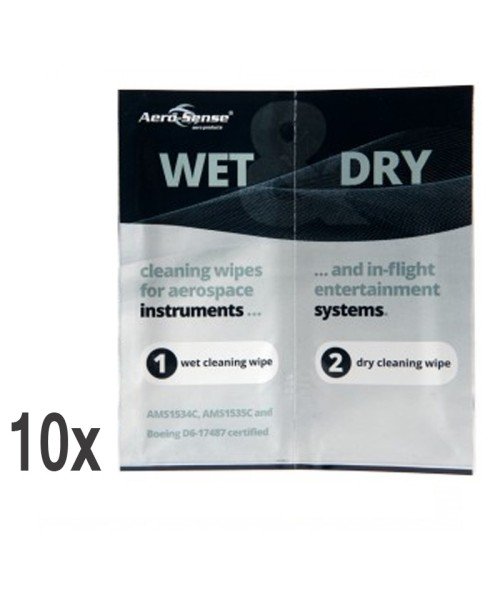 Wet & Dry Wipes - Pack à 10 pcs., Boeing certified