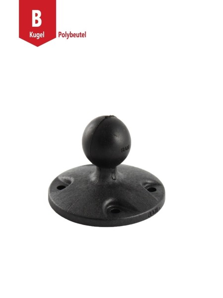 RAM MOUNTS High Strength Composite Round Base with 1" Ball - AMPS Hole Pattern